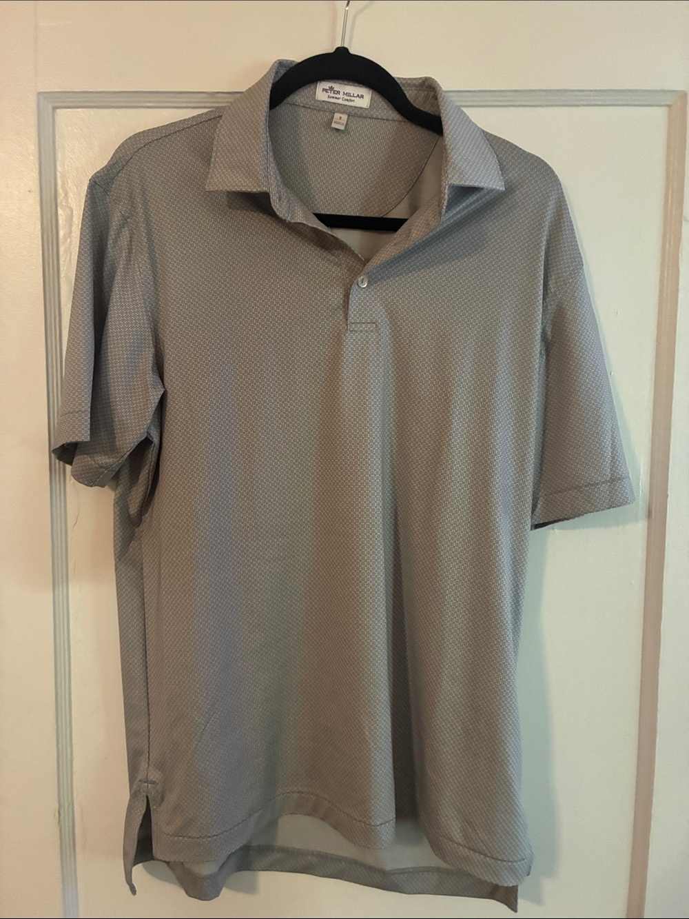 Peter Millar Men's Gray Short Sleeve Polo Shirt